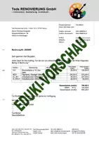 Vorschau - Arbeitsblätter - Beispiel-Rechnung Geschäftsbrief DIN5008 - Seite 1