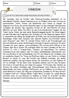 Vorschau - Arbeitsblätter - Comedian Beruf Arbeitsblätter mit Fragen + Lösungen Deutsch DaZ AB - Seite 1