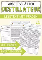 Vorschau - Arbeitsblätter - Destillateur Beruf Arbeitsblätter mit Fragen + Lösungen Deutsch DaZ AB - Deckblatt
