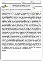 Vorschau - Arbeitsblätter - Development Manager Beruf Arbeitsblätter mit Fragen + Lösungen Deutsch DaZ AB - Seite 1