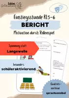 Vorschau - Stundenentwürfe - Lebendiger Einstieg Bericht Unfallbericht Klasse 5-6 - Deckblatt