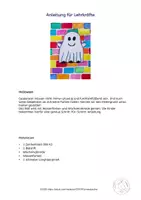Vorschau - Mal- und Bastelvorlagen - Kunst Halloween, Buntes Gespenst, Herbst - Seite 3