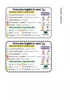 Vista previa - Refuerzo / NEE / Materiales de apoyo - Chuleta de mesa Inglés Bilingüe – Frases de aula y Vocabulario básico - página 3