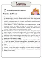 Vista previa - Hojas de trabajo - Comprensión lectora – Kremlin de Moscú + soluciones (con reserva didáctica) - página 1