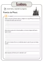 Vista previa - Hojas de trabajo - Comprensión lectora – Kremlin de Moscú + soluciones (con reserva didáctica) - página 3