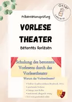 Vorschau - Präsentationen/Tafelbilder - Präsentationsprüfung zum Thema Vorlesetheater - Deckblatt