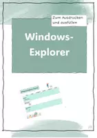 Vorschau - Arbeitsblätter - Ordner anlegen im Windows-Explorer - Deckblatt