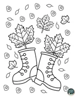 Vorschau - Mal- und Bastelvorlagen - Herbststiefel- und Blätter-Ausmalbilder: Kreative Vorlagen für Kinder - Seite 1