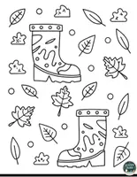 Vorschau - Mal- und Bastelvorlagen - Herbststiefel- und Blätter-Ausmalbilder: Kreative Vorlagen für Kinder - Seite 2