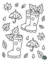 Vorschau - Mal- und Bastelvorlagen - Herbststiefel- und Blätter-Ausmalbilder: Kreative Vorlagen für Kinder - Seite 3