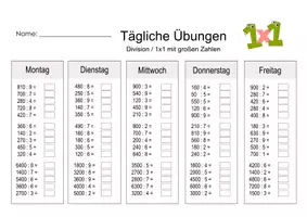 Vorschau - Arbeitsblätter - Kleines 1x1 Tägliche Übungen Mathe DIVISION große Zahlen - Seite 2