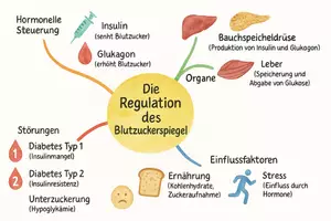 Vorschau - Arbeitsblätter - Arbeitsblatt "Die Regulation des Blutzuckerspiegels" + interaktive Lösung & MP3 + Mindmap + Infografik - Seite 1