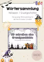 Vorschau - Arbeitsblätter - Kartei: Wörtersammlung Halloween & Gruselgeschichte - Deckblatt
