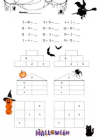 Vorschau - Arbeitsblätter - Arbeitsblätter Zahlenraum 20 - Halloween - Zahlenmauer Zahlenhaus - Seite 2