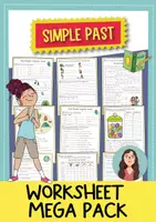 anteprima - Esercizi - Simple Past – Mega Pacchetto di Schede Didattiche (15+ pagine) – Inglese - Pagina di copertina
