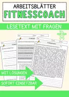 Vorschau - Arbeitsblätter - Fitnesscoach Beruf Arbeitsblätter mit Fragen + Lösungen Deutsch DaZ AB - Deckblatt
