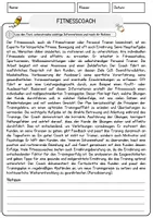 Vorschau - Arbeitsblätter - Fitnesscoach Beruf Arbeitsblätter mit Fragen + Lösungen Deutsch DaZ AB - Seite 1