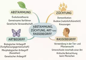 Vorschau - Arbeitsblätter - Arbeitsblatt "Abstammung, Züchtung, Art- und Rassebegriff" + interaktive Lösung & MP3 + Mindmap + Infografik - Seite 2