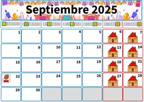 Vista previa - Refuerzo / NEE / Materiales de apoyo - Ayuda Visual: Calendario Septiembre 2025 a Junio 2026 - página 1