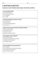 anteprima - Quiz - Il metodo scientifico: il ruolo di Galileo - Pagina 1