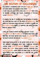 Aperçu - Feuilles d'exercices - L’histoire d’Halloween. Primaire. Anglais. - Page 1