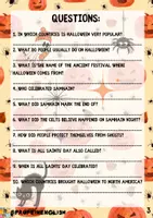 Aperçu - Feuilles d'exercices - Pourquoi célébrons-nous Halloween ? Primaire. Anglais. - Page 3