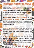 Aperçu - Feuilles d'exercices - Halloween dans le monde. Primaire. Anglais. - Page 1