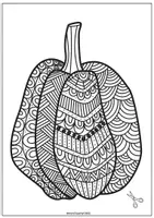 Vorschau - Mal- und Bastelvorlagen - 🎃 Zen-Kunst/Mandala Kürbis – Ausmalbilder für Herbst & Halloween 🎃 - Seite 1