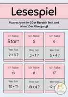 Vorschau - Spiele - Lesespiel Plus im 20er Raum (mit und ohne Zehnerübergang) - Deckblatt