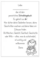 Vorschau - Arbeitsblätter - Freie Schreibzeit (B. Leßmann) - Einladung Schreibtagebuch - Seite 1
