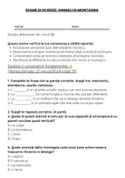 anteprima - Compiti in classe/Test - Esame di scienze: animali di montagna - Pagina 1