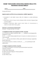 anteprima - Compiti in classe/Test - Esame: Analizzare il ruolo della musica nella vita religiosa e sociale greca - Pagina 1