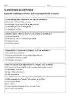 anteprima - Quiz - Applicare il metodo scientifico a semplici esperimenti - Pagina 1