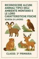 anteprima - Esercizi - Scheda di lavoro: riconoscere gli animali di montagna - Pagina di copertina