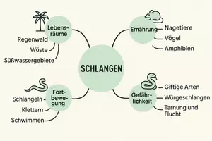 Vorschau - Arbeitsblätter - AB mit Fragen zum Thema "Schlangen" + Lösungsblatt + Mindmap + Infografik - Seite 2