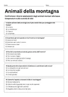 anteprima - Quiz - Quiz: confrontare gli adattamenti degli animali montani - Pagina 1
