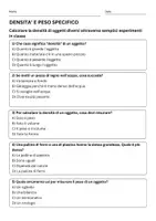 anteprima - Quiz - Calcoliamo la densità e il peso specifico - Pagina 1