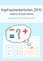 Vorschau - Aufgabenkarten - Stop and swap ZR10 - Kopfrechenkärtchen / Wendekarten - Kopfrechnen - Deckblatt