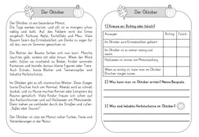 Vorschau - Arbeitsblätter - Lesetext des Monats - Oktober - Seite 1