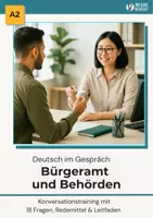 Vorschau - Arbeitsblätter - Deutsch im Gespräch: Bürgeramt & Behörden (A2) | 18 Fragen, 1 Schülerblatt + Leitfaden - Deckblatt