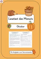 Vorschau - Arbeitsblätter - Lesetext des Monats - Oktober - Deckblatt