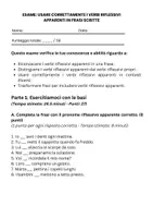 anteprima - Compiti in classe/Test - Usare correttamente i verbi riflessivi apparenti in frasi scritte. - Pagina 1