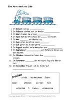 Vorschau - Arbeitsblätter - Lückentext zu den 12 Monaten - Deckblatt