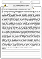 Vorschau - Arbeitsblätter - Golfplatzarchitekt Beruf Arbeitsblätter mit Fragen + Lösungen Deutsch DaZ AB - Seite 1