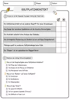 Vorschau - Arbeitsblätter - Golfplatzarchitekt Beruf Arbeitsblätter mit Fragen + Lösungen Deutsch DaZ AB - Seite 2