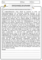 Vorschau - Arbeitsblätter - Großhandelskaufmann Beruf Arbeitsblätter mit Fragen + Lösungen Deutsch DaZ AB - Seite 1