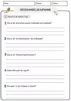 Vorschau - Arbeitsblätter - Großhandelskaufmann Beruf Arbeitsblätter mit Fragen + Lösungen Deutsch DaZ AB - Seite 3