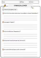 Vorschau - Arbeitsblätter - Gymnasiallehrer Beruf Arbeitsblätter mit Fragen + Lösungen Deutsch DaZ AB - Seite 3