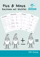 Vorschau - Arbeitsblätter - Plus & Minus Rechnen mit Wichtel Skizzme pdf - Deckblatt