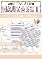 Vorschau - Arbeitsblätter - Hausarzt Beruf Arbeitsblätter mit Fragen + Lösungen Deutsch DaZ AB - Deckblatt